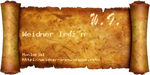 Weidner Irén névjegykártya